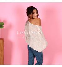 Lara Ethnics - Poncho Sleeves Top Pyla in Ivory Lurex - OutDazl