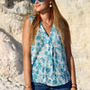 Lara Ethnics - Print Top Lily in Seaside Blue - OutDazl