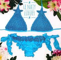 Le Naty - Turquoise Crochet Triangle bikini Set Stella - OutDazl