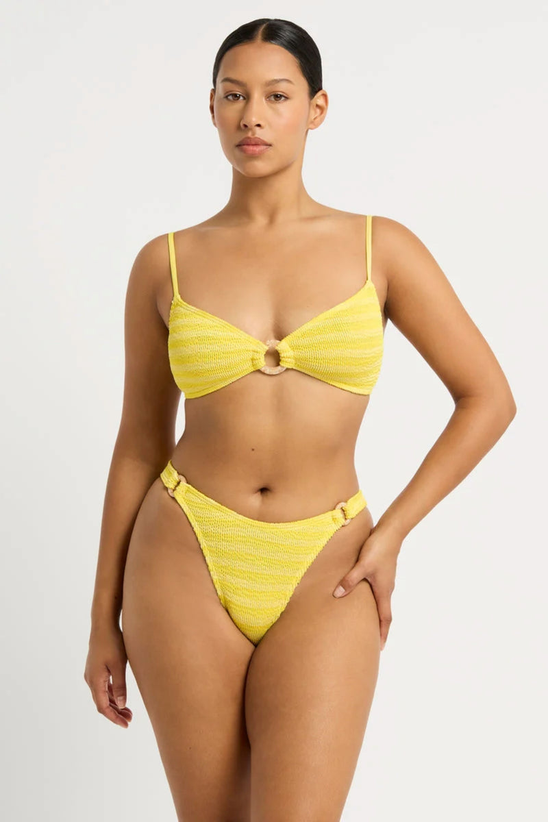 Ring Lissio Crop Bikini Top in Limoncello