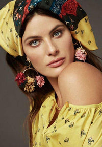 LOVA BY VL - Flower Hoop Earrings in Fall Couture - OutDazl