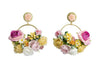 LOVA BY VL - Flower Hoop Earrings Multi color Pink - OutDazl