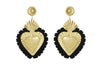 LOVA BY VL - Gold Hearts Earrings with Black Fringe - OutDazl