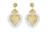 LOVA BY VL - Gold Hearts Earrings with White Fringe - OutDazl