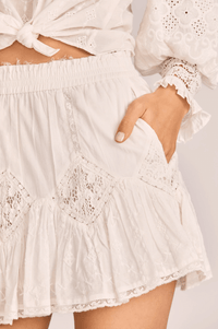 LoveShackFancy - Adia Embroidered Mini Skirt - OutDazl