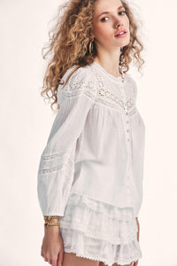 LoveShackFancy - Badyn broderie anglaise-trimmed cotton-voile blouse - OutDazl