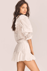 LoveShackFancy - Bunnie Embroidered Lace Trimmed Blouse - OutDazl