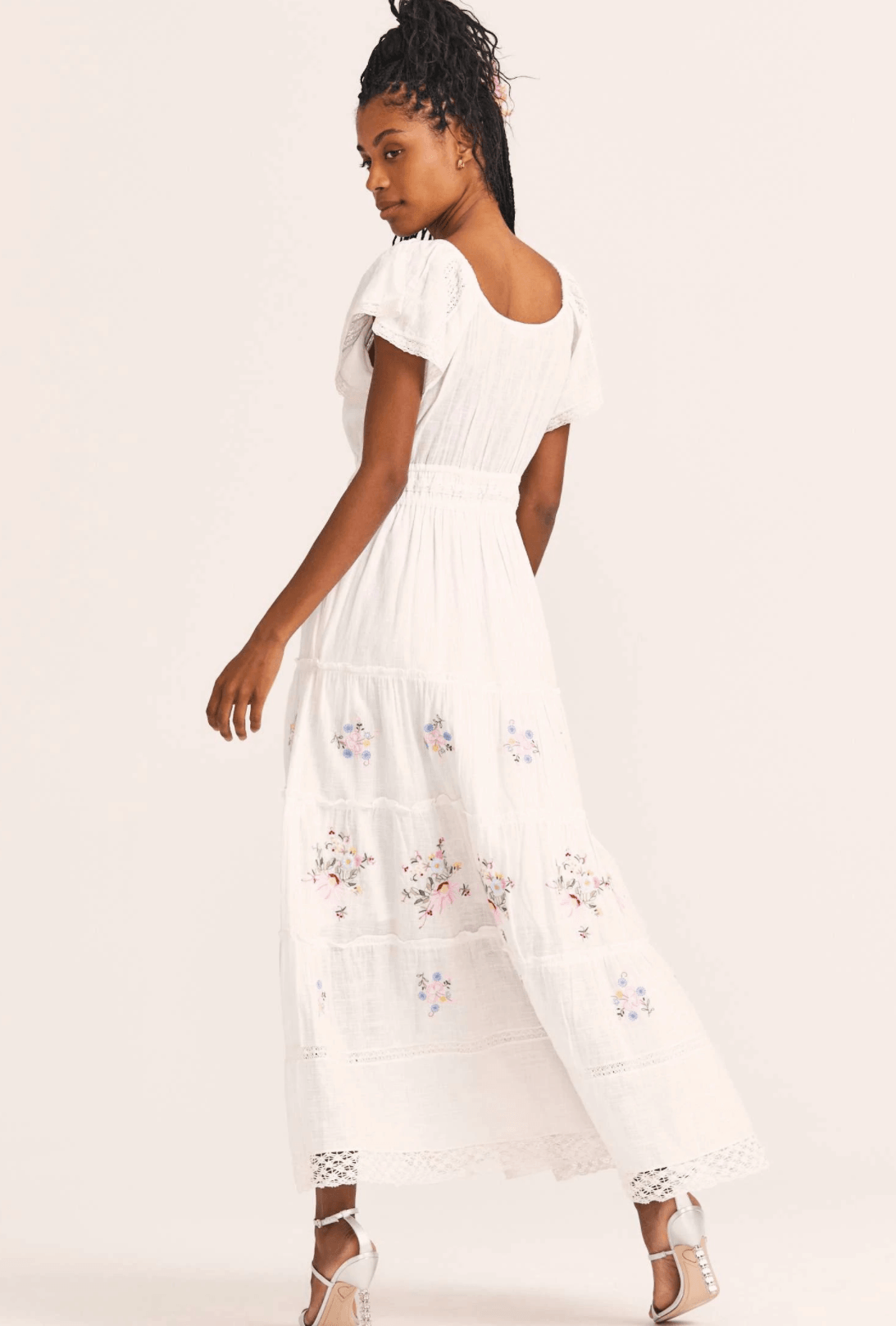 Long lace hotsell embroidered maxi dress