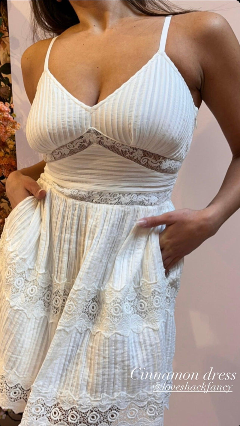 LoveShackFancy - Cinnamon Dress in True White - OutDazl