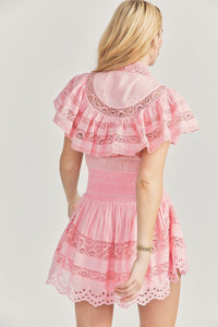 LoveShackFancy - Clay Mini Dress in Pink - OutDazl