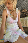 LoveShackFancy - Desra Mini Silk Dress in Candyland Hand dye - OutDazl