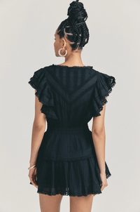 LoveShackFancy - Gwen Mini Dress in Black - OutDazl