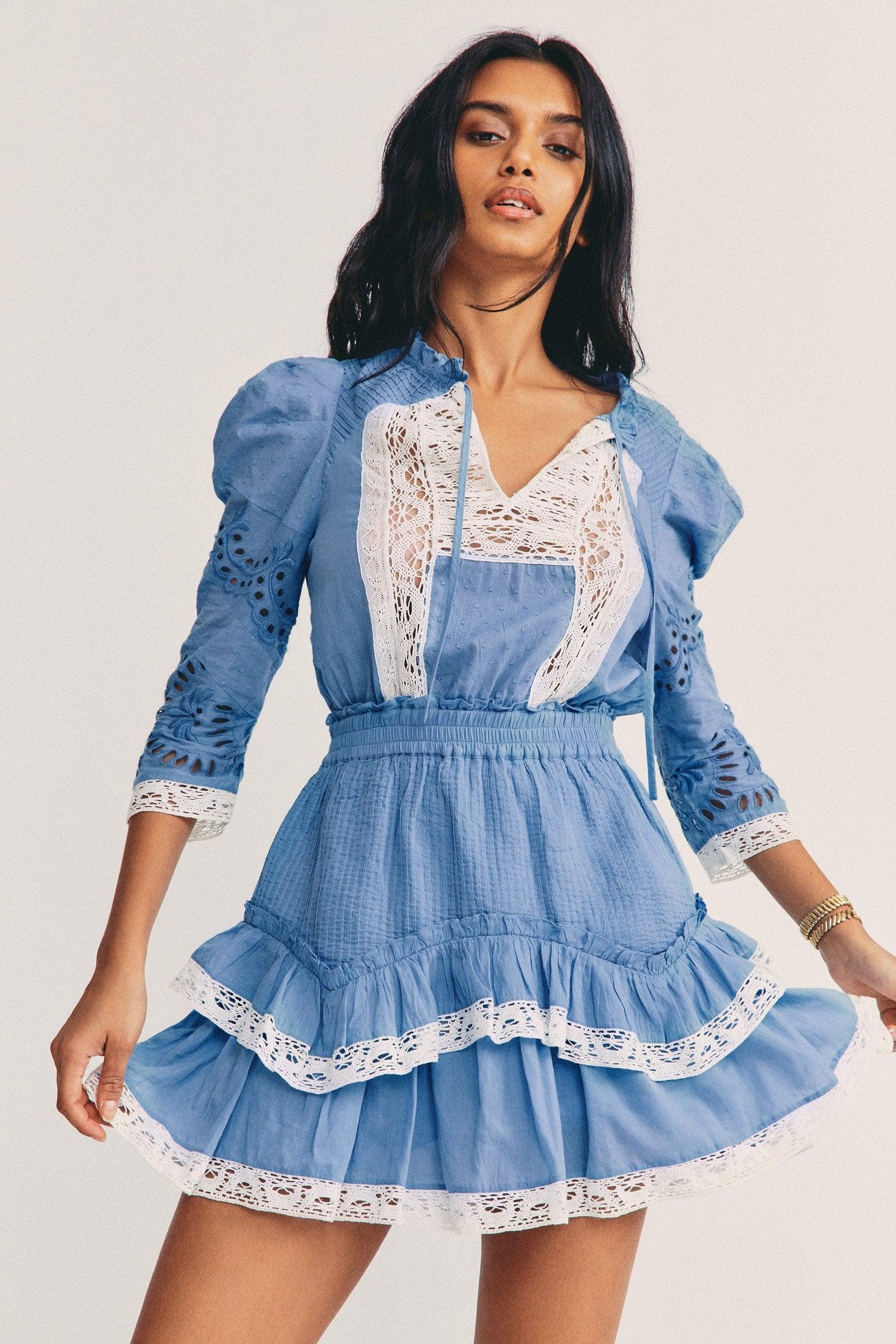 Loveshackfancy | Isidore Dress | in blue – OutDazl