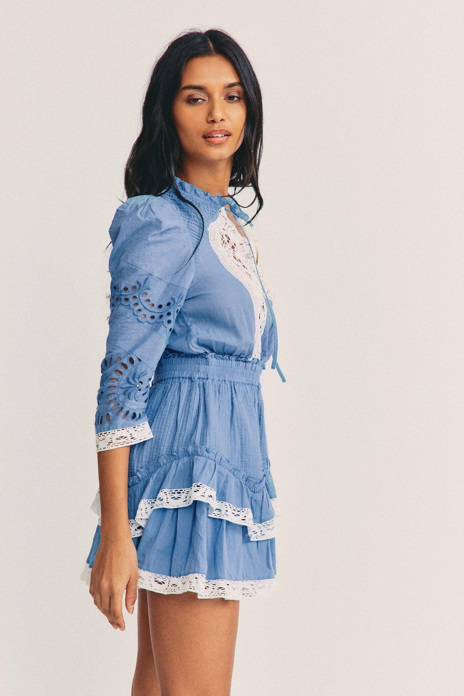 Loveshackfancy | Isidore Dress | in blue – OutDazl