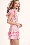 LoveShackFancy - Ivoire Cotton silk Mini Dress in Pink Blossom - OutDazl