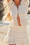 LoveShackFancy - Jimena Mini Skirt in Ivory - OutDazl