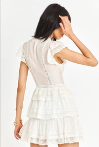 LoveShackFancy - Kindler Dress in True White - OutDazl