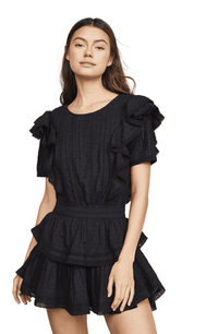 LoveShackFancy - Natasha Mini Dress in Black - OutDazl