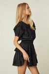 LoveShackFancy - Natasha Mini Dress in Viscose Black - OutDazl