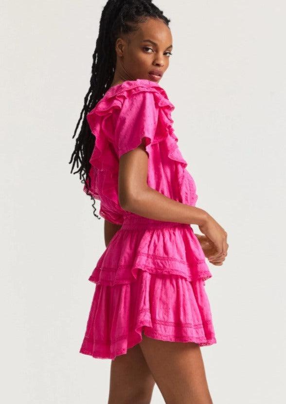 LoveShackFancy - Natasha Mini Dress in Watermelon Ice - OutDazl