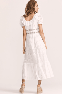 LoveShackFancy - Stassie Dress in Pure White - OutDazl