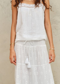 White Embroidered Maxi Skirt Frani-Mabe-OutDazl