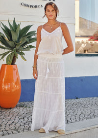 White Embroidered Maxi Skirt Frani-Mabe-OutDazl