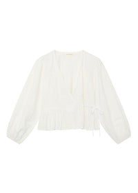 White Wrap Embroidered Salma Blouse