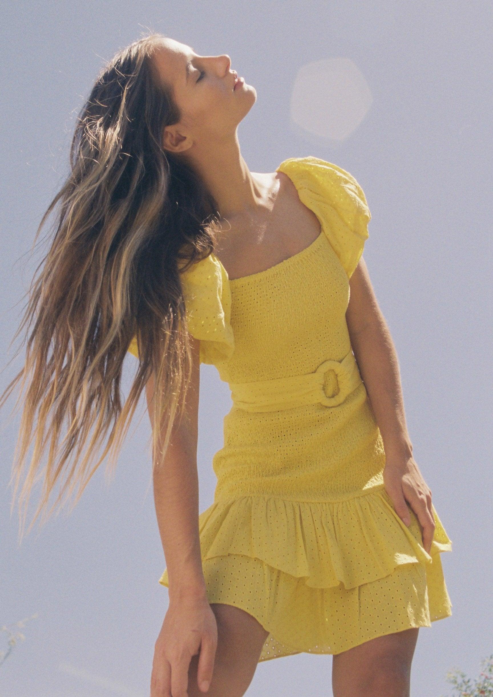 Maia Bergman - Ada Smock Mini Dress in Sun - OutDazl