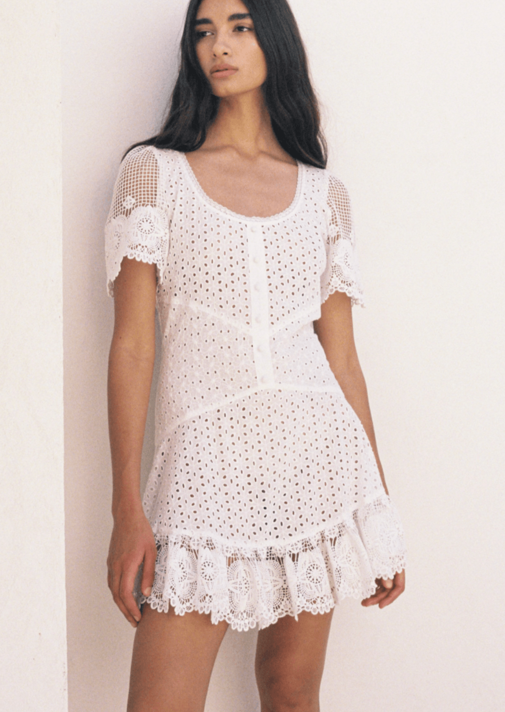 Maia Bergman - Broderie Anglais Mini Dress Ori - OutDazl