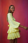 Maia Bergman - Mika Wrap Mini Dress in Lemonade - OutDazl