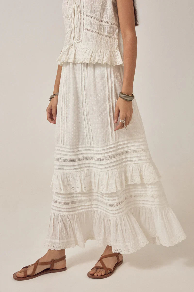 White Embroidered Skirt Allegra