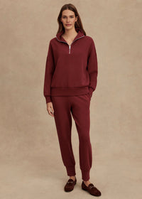 Hawley Half-zip Sweat Maroon