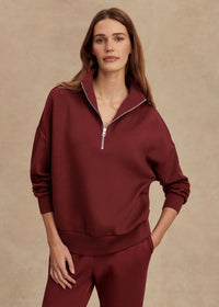 Hawley Half-zip Sweat Maroon