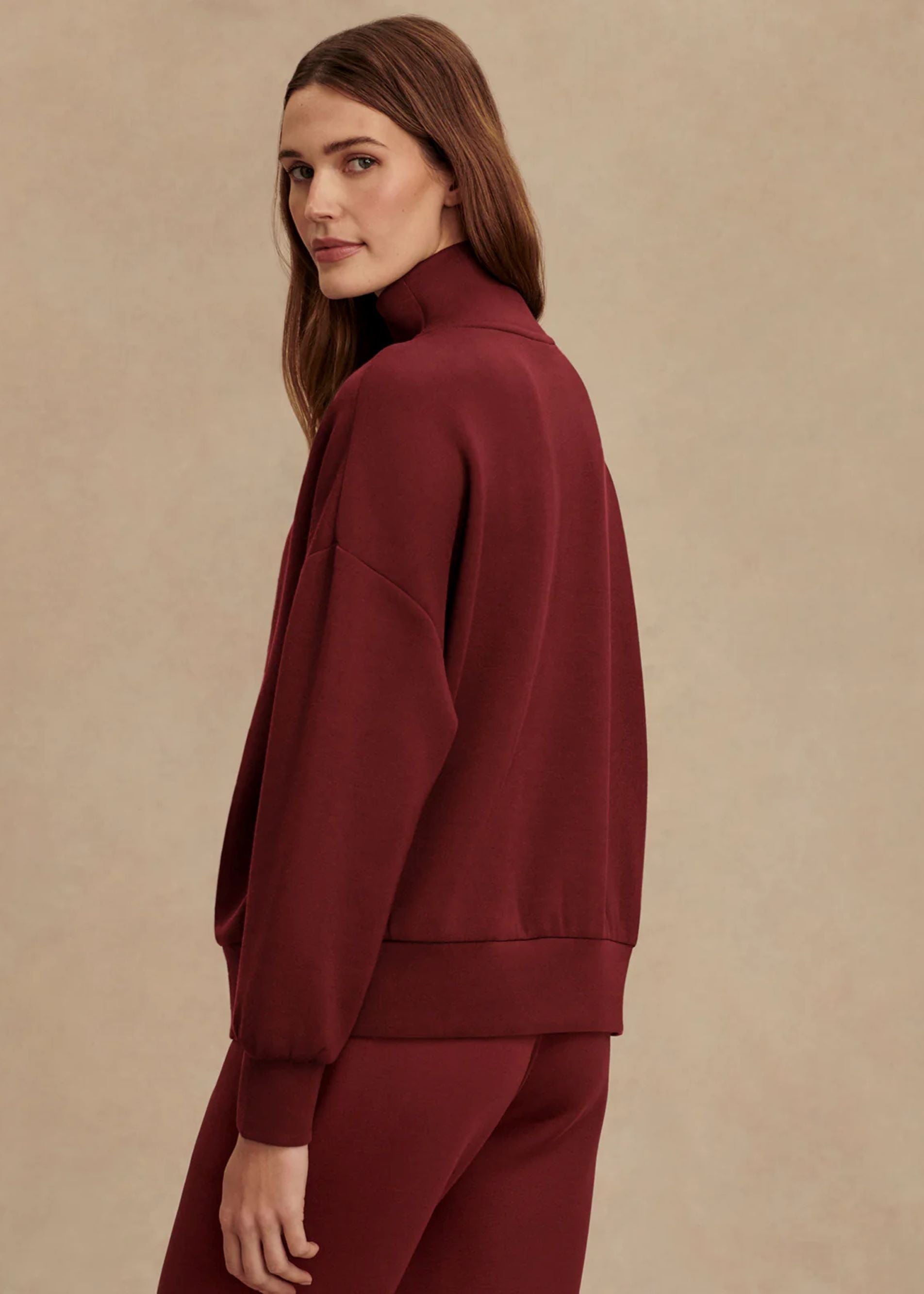 Hawley Half-zip Sweat Maroon