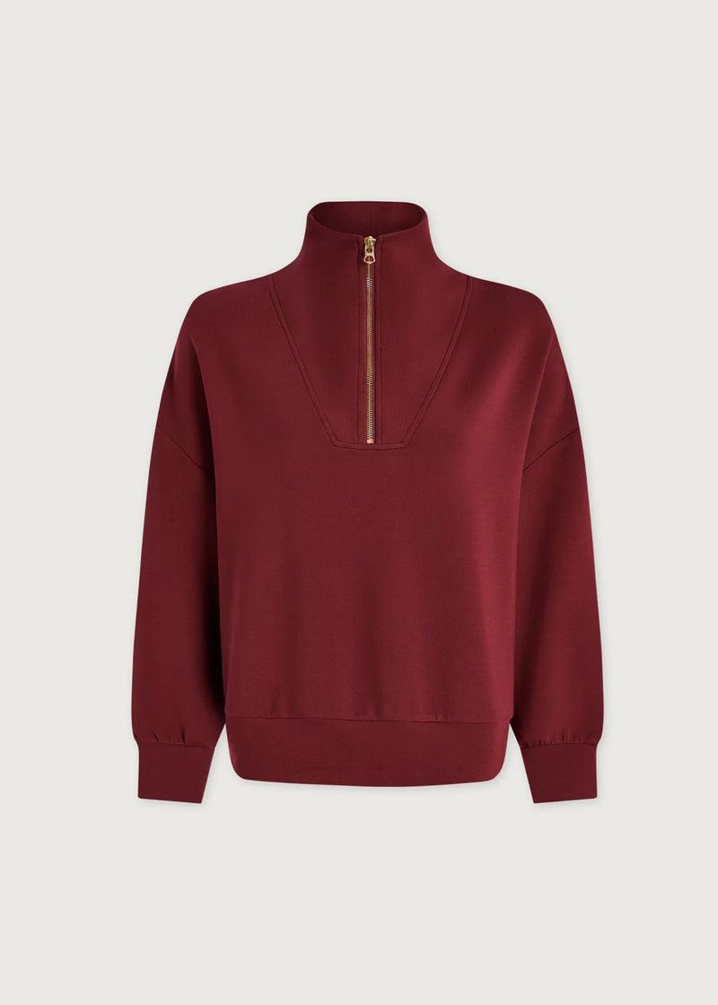 Hawley Half-zip Sweat Maroon