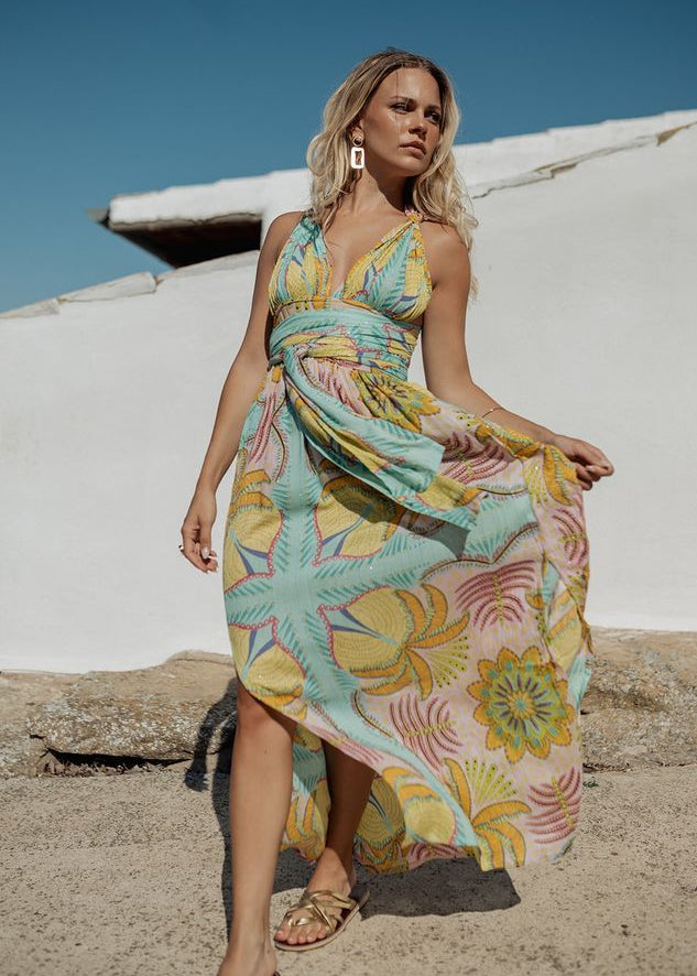 Multi Way Maxi Dress in Marrakech Print-Piti Cuiti-OutDazl