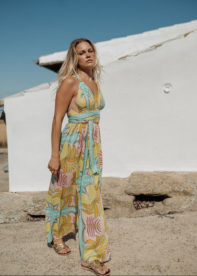 Multi Way Maxi Dress in Marrakech Print-Piti Cuiti-OutDazl