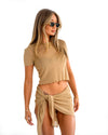 Mocha Short Sleeved Mesh T-shirt