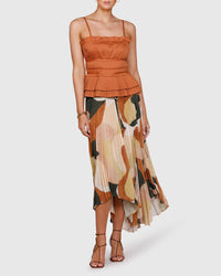 Ministry Of Style - Golden Fields Pleated Top in Copper - OutDazl