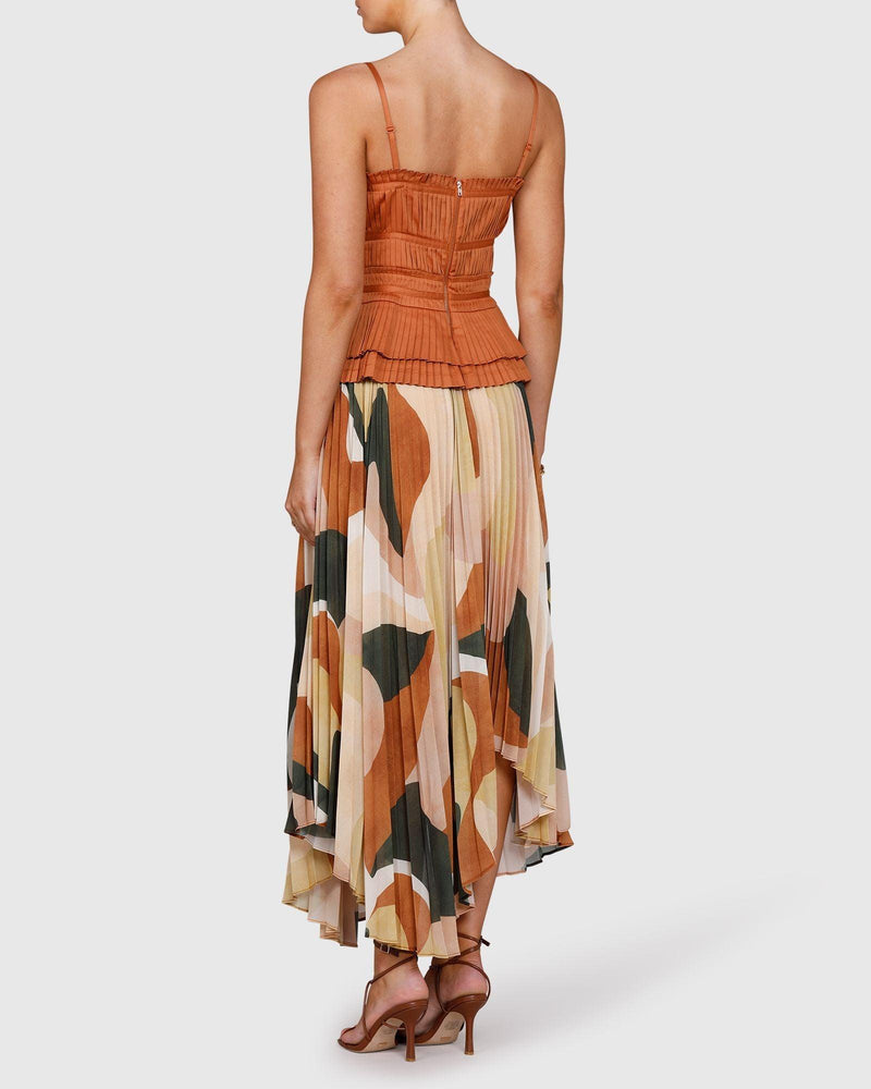 Ministry Of Style - Golden Fields Pleated Top in Copper - OutDazl
