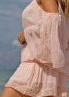 Miss June - Cold Shoulder Dress Lovely in Pink - OutDazl