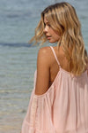 Miss June - Cold Shoulder Dress Lovely in Pink - OutDazl