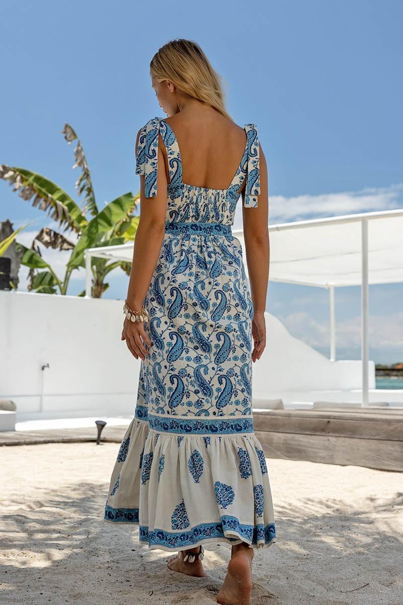 Miss June - Contrast Print Maxi Dress Isadora - OutDazl