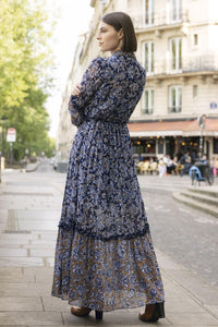 Miss June - Contrast Print Maxi Dress Nina - OutDazl
