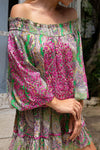 Miss June - Embroidered off the shoulder Dress Harem - OutDazl