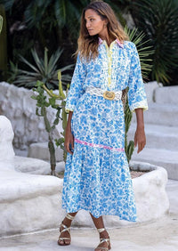 Miss June - Maxi Contrast Print Dress Jour - OutDazl