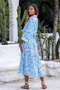 Miss June - Maxi Contrast Print Dress Jour - OutDazl
