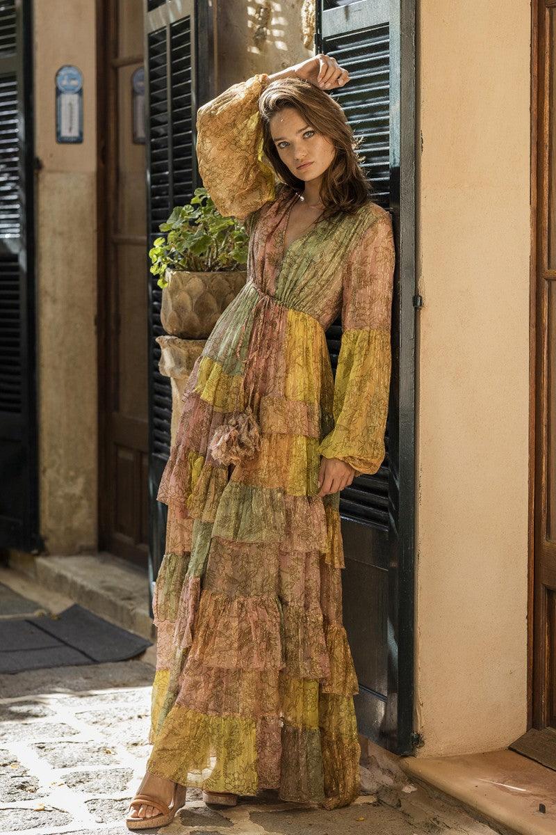 Miss June - Maxi Layered Dress Gemini - OutDazl