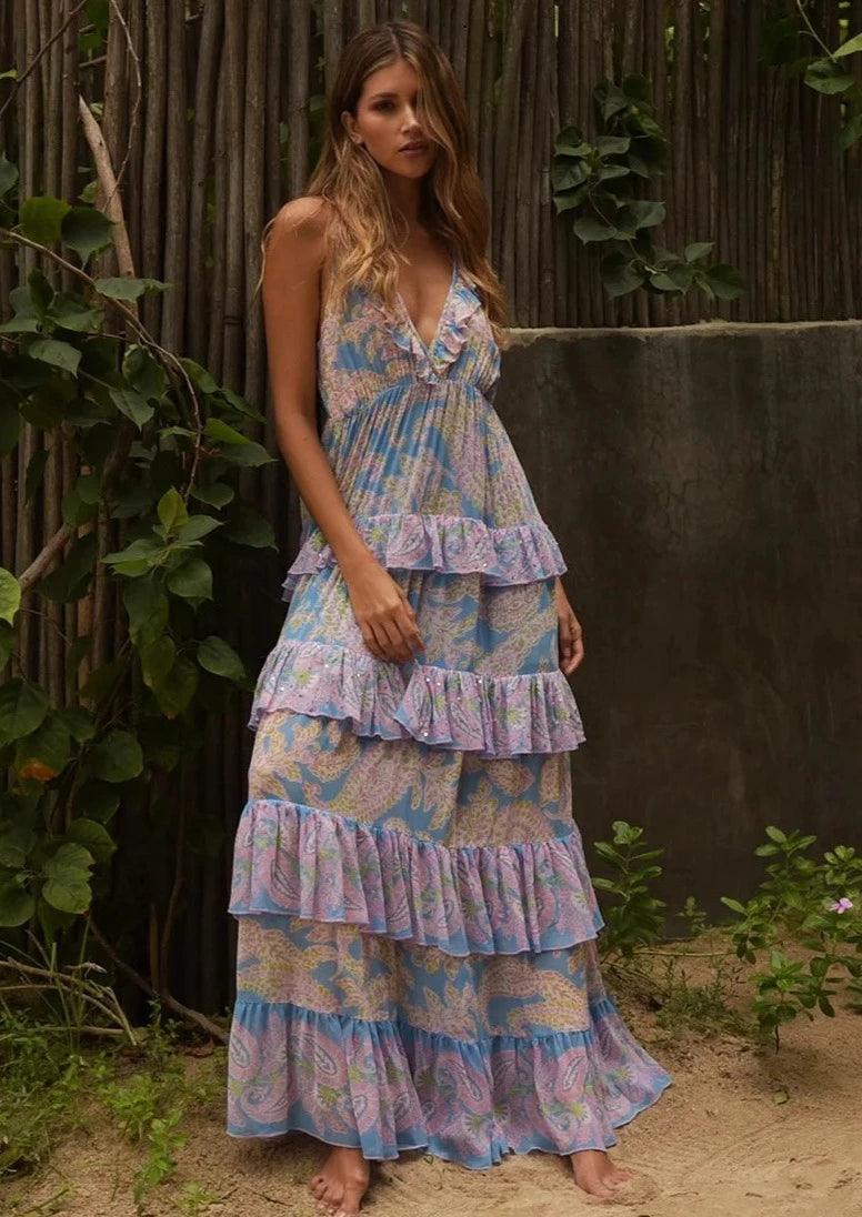 Miss June - Maxi Layered Dress Yolanda - OutDazl